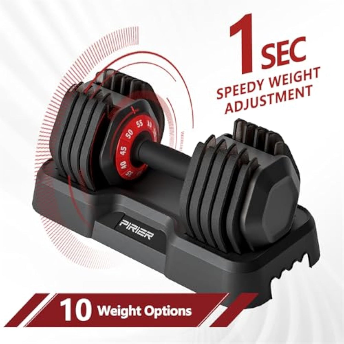 Adjustable Dumbbell 55LB Single Dumbbell 10 Weight Options, Anti-Slip Metal Handle, Perfect for Home Fitness Training